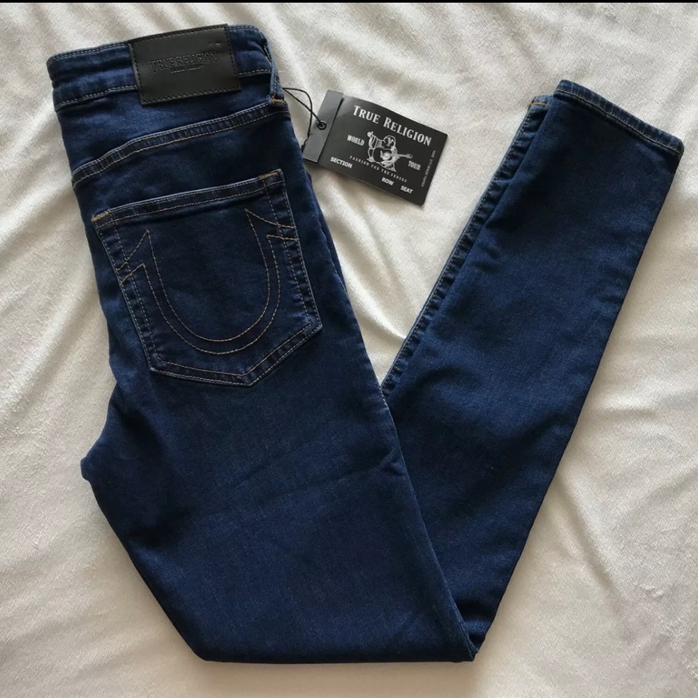 TRUE RELIGION Jennie Curvy Midrise Skinny Jeans - Dark Co-Op